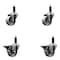 Service Caster 3'' Semi Steel Wheel Swivel 1'' Expanding Stem Caster Set 2 Brakes, 4PK SCC-EX20S315-SSR-2-PLB-2-1 - alternate 1